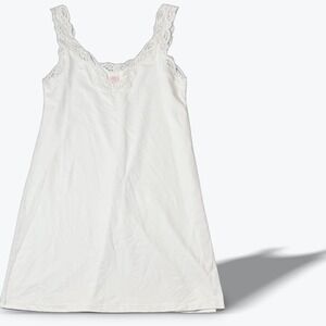 Only Hearts NYC Helena Stuart White Lace Trim Tunic Slip Dress NWT Flawed